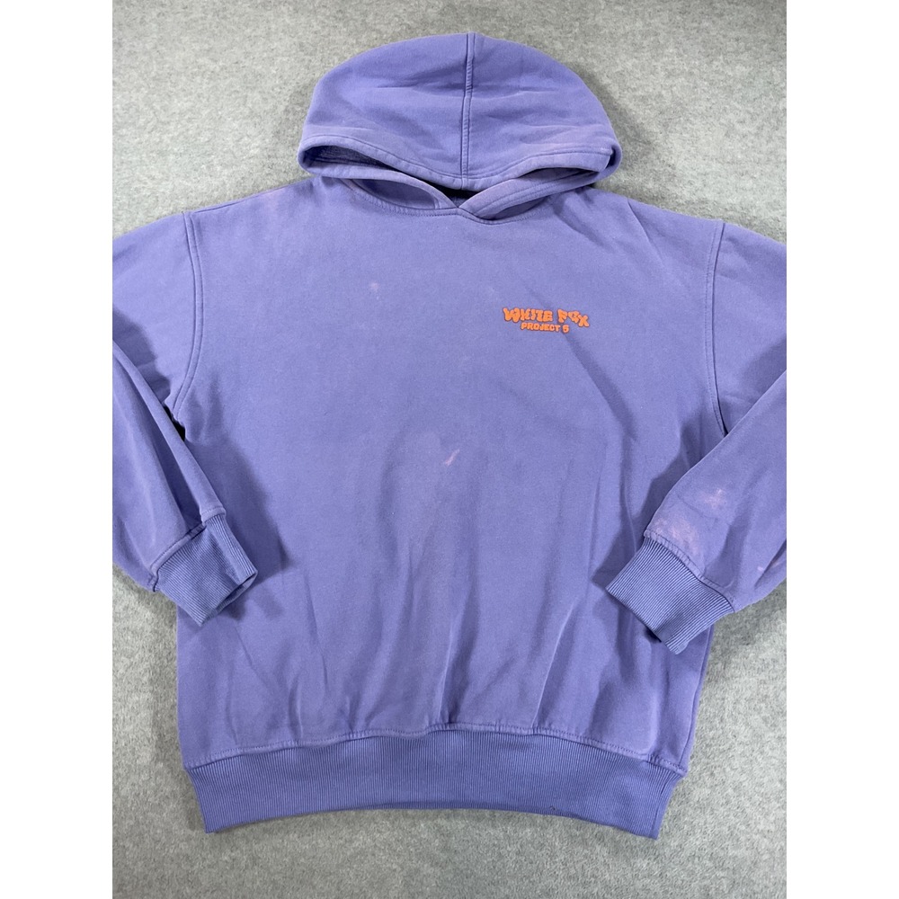 White Fox Project 5 Purple Oversized Puff Print Hoodie XS/S 2671